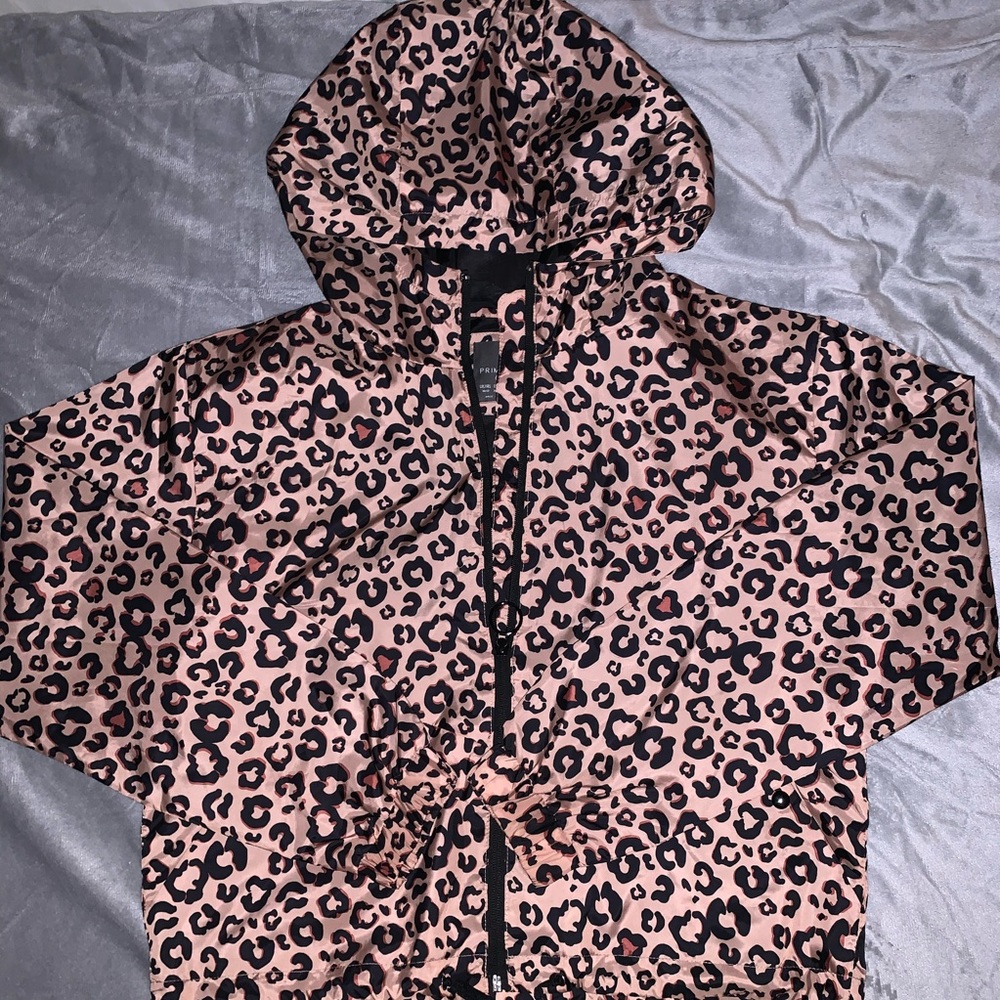 Cheetah print windbreaker